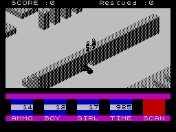 The same Ant Attack scene rotated one quarter turn, the wall now running left to right